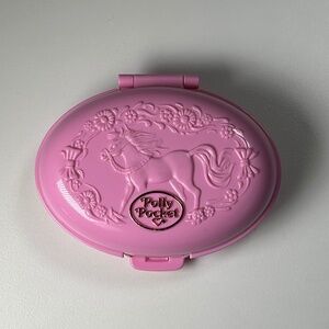 Vintage 90s Bluebird Polly Pocket Shetland Pony Stables Compact Only (21C)